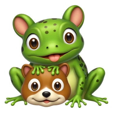 Frog with a dog ￼ sticker