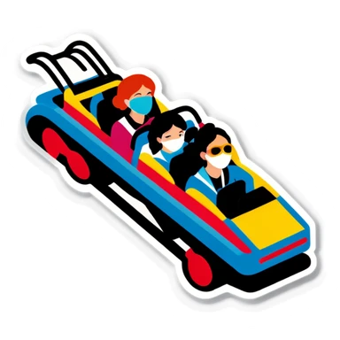 Roller coaster with 3 womens sticker