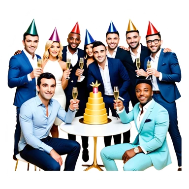 Tefi, Lewis Howes, Gary Vee, Tristan Tate, Tai Lopez, Josh King Madrid, Alex Hormozi, Iman Gadzhi, Branden Condy, Patrick Bet-David, Luke Belmar, Cardone, Shelby Sapp, Leila Hormozi, Tefi Valenzuela, business, Russell Brunson, partners, marketing, event , emoji, sales, money, mentor, party, emoji sticker