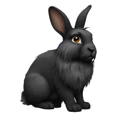 black lionhead rabbit  sticker