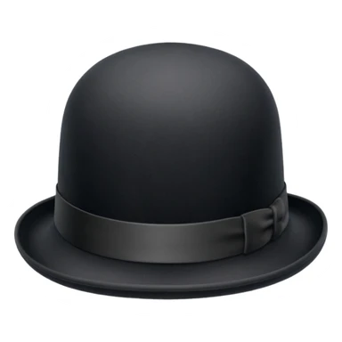 simple black bowler hat on;y sticker