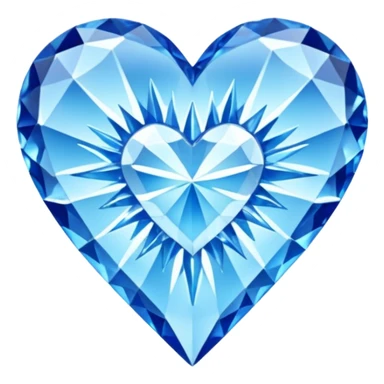Blue crystallised heart sticker