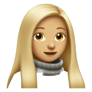 Girl with long blonde hair wearing a turtleneck poncho celebrating  sticker