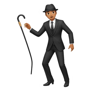 Man in a suit dancing with a cane  sticker