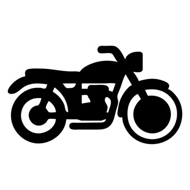 A motorcycle in a black filled icon style, with a vintage design. sticker