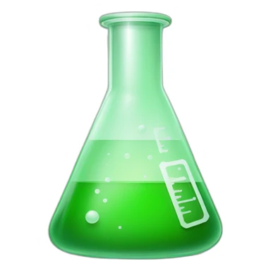 green laboratory flask, cubism, rough edges sticker