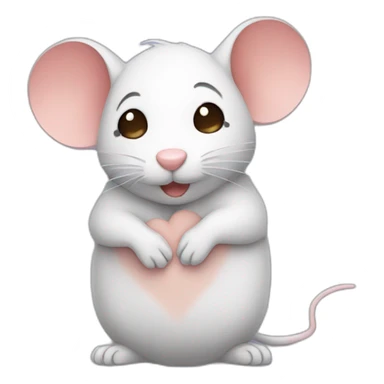 a cuddling mouse sticker