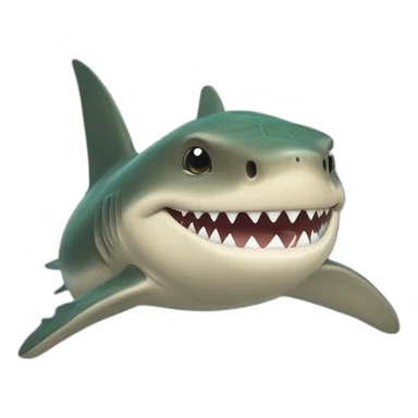 Requin sur une tortue sticker