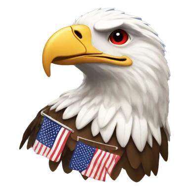Eagle with the stars from the American flag replacing the white feather and the red and white stripes replacing the brown feathers sticker