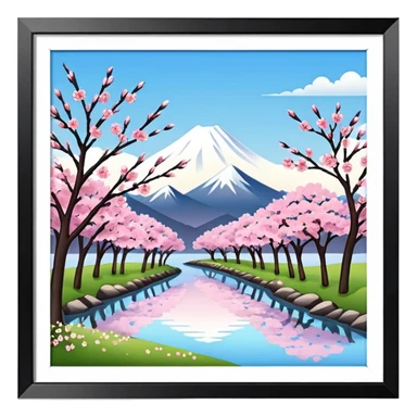 Cherry blossom scenery sticker