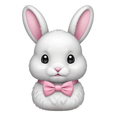 white bunny with pink bowtie sticker