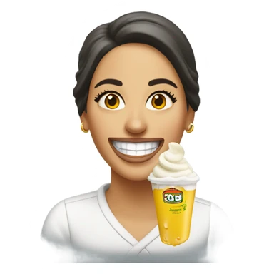 A lebenese woman smiling with mayonnaise dripping from her mouth sticker