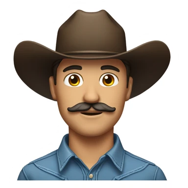 Brunette guy with mustache and cowboy hat  sticker