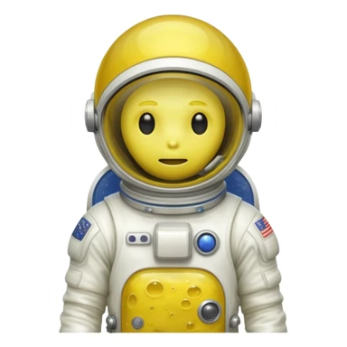 yellow slime alien white Astronaut sticker
