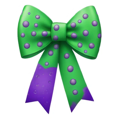 green bow with purple dots sticker