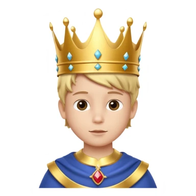 Royal Kid with fancy crown head 3d with sticker