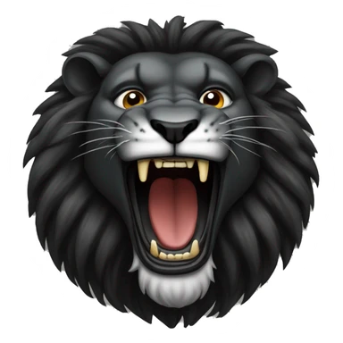 Roaring black lion sticker