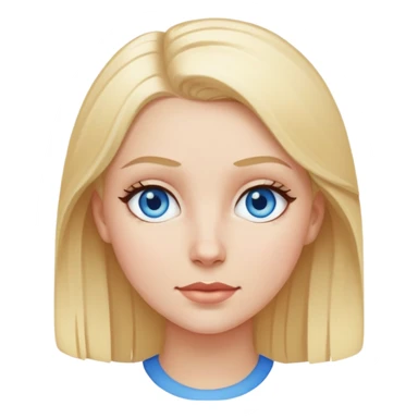 white girl with blonde hair and blue eyes sticker