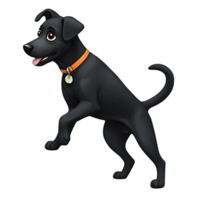 black dog training sticker