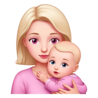 PINK BACKGROUND BABY AND MOM sticker