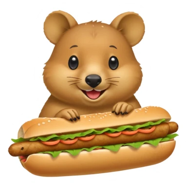 quokka eating bahn mi sticker