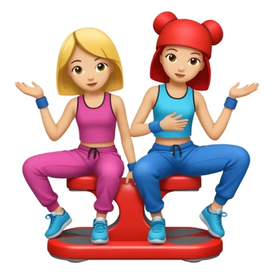 2 girls sitting in breakdance ride sticker