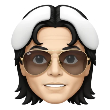 Michael Jackson, white, wearing Ray-Ban sunglasses sticker