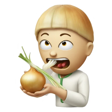 an onion person eating onions sticker