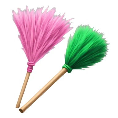Pink wand duelling a green broom sticker