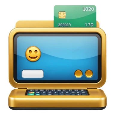 Icono de una terminal de pago con una tarjeta MOBIL sticker