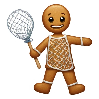 Ginger bread man holding a net sticker