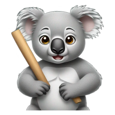 angry koala at work sticker