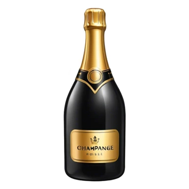 Black champagne bottle sticker