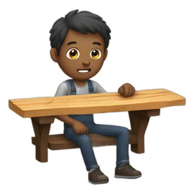 man eating a plank of wood sticker