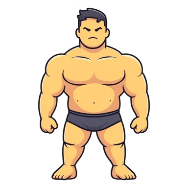 full body bulky male figure standing, muscular build, not overweight but not skinny, strong physique sticker