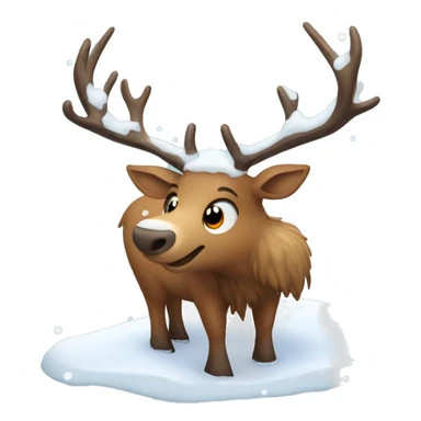 Elk in the snow sticker