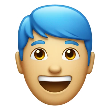 original smile emoji in blue color sticker