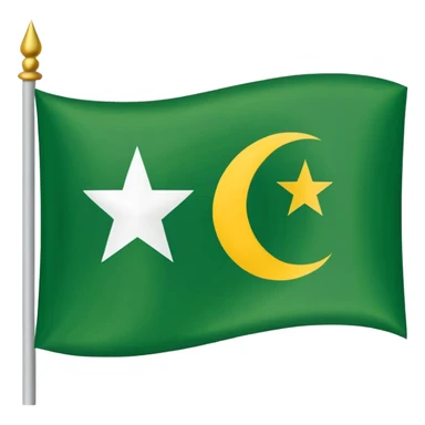 Flag of Kashmir it h crescent and star and of yellow, green and white colours  sticker