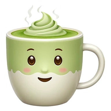 White background, matcha latte no  sticker