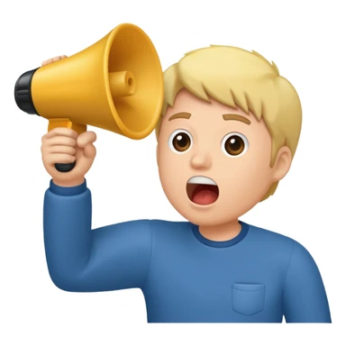  2nd pic yelling into megaphone held in right hand sticker