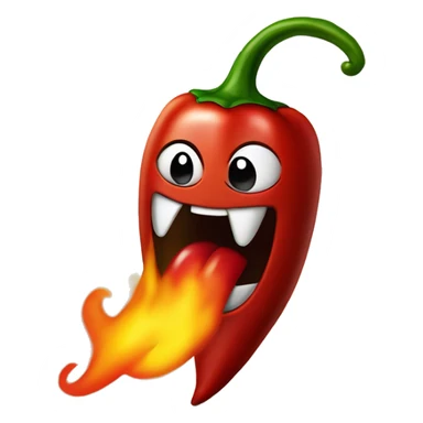 Chili pepper smiling aggressive. Logo underneath pepper says The Spicy Greengo. Fire in the background.  sticker