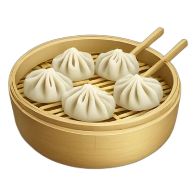 chinese dumplings in a bamboo steamer sticker