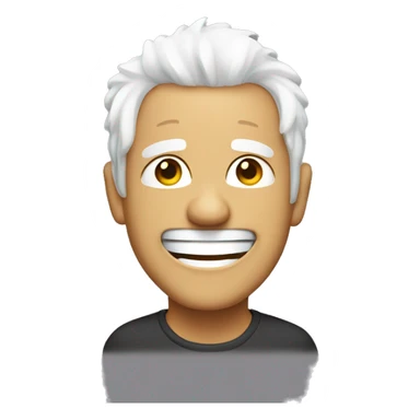 Laugh in tears, white hair sticker