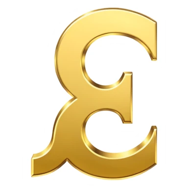 Currency symbol for the money "Fcoins" letter F in gold sticker