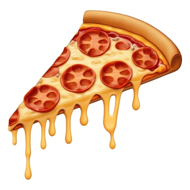 Pepperoni Pizza Slice with dripping cheese sticker