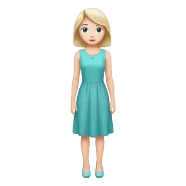 👗🧍‍♀️ merge this emojis the dress should be light teal on a girl full sticker