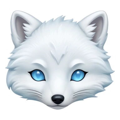 Meme-Worthy Cute Sleeping Arctic Fox Portrait Emoji, Head resting peacefully with a contented smile, showcasing a compact, agile build and a luxuriously soft white Fur with delicate icy blue accents, eyes shut in a serene, restful nap, Simplified yet hilariously adorable features, highly detailed, glowing with a soft, drowsy light, high shine, relaxed and utterly lovable, stylized with an air of playful laziness, bright and heartwarming, soft glowing outline, capturing the essence of a comically sleepy arctic fox, so meme-worthy it feels like it could instantly become the next viral sensation of adorable slumber! sticker