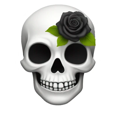 White skull with black roses sticker