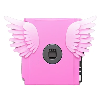pink floppy disk with angel wings sticker