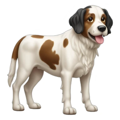 Chien sur vache sticker